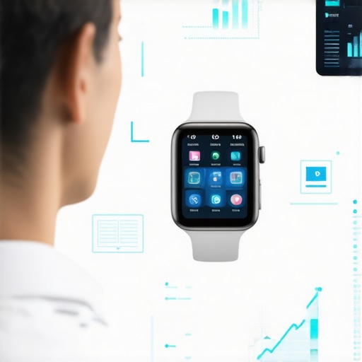 Close-up of a digital healthcare dashboard displaying patient data from wearable devices