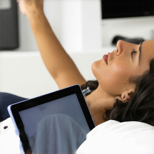 Patient using at-home lab testing kit during a telehealth consultation