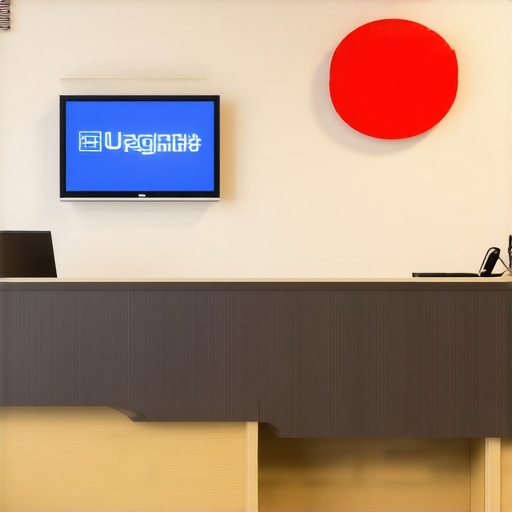 High-tech urgent care center with virtual consultation and diagnostic equipment