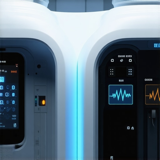 A high-tech emergency telehealth clinic with advanced AI diagnostic tools