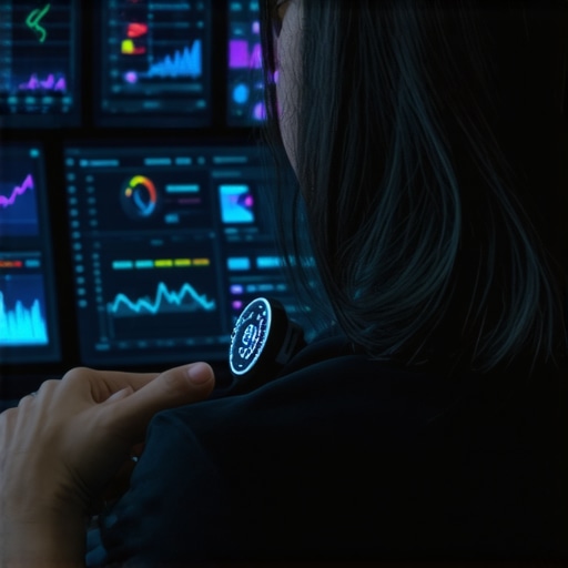 Illustration of interconnected wearable health devices and AI data analysis for chronic disease management